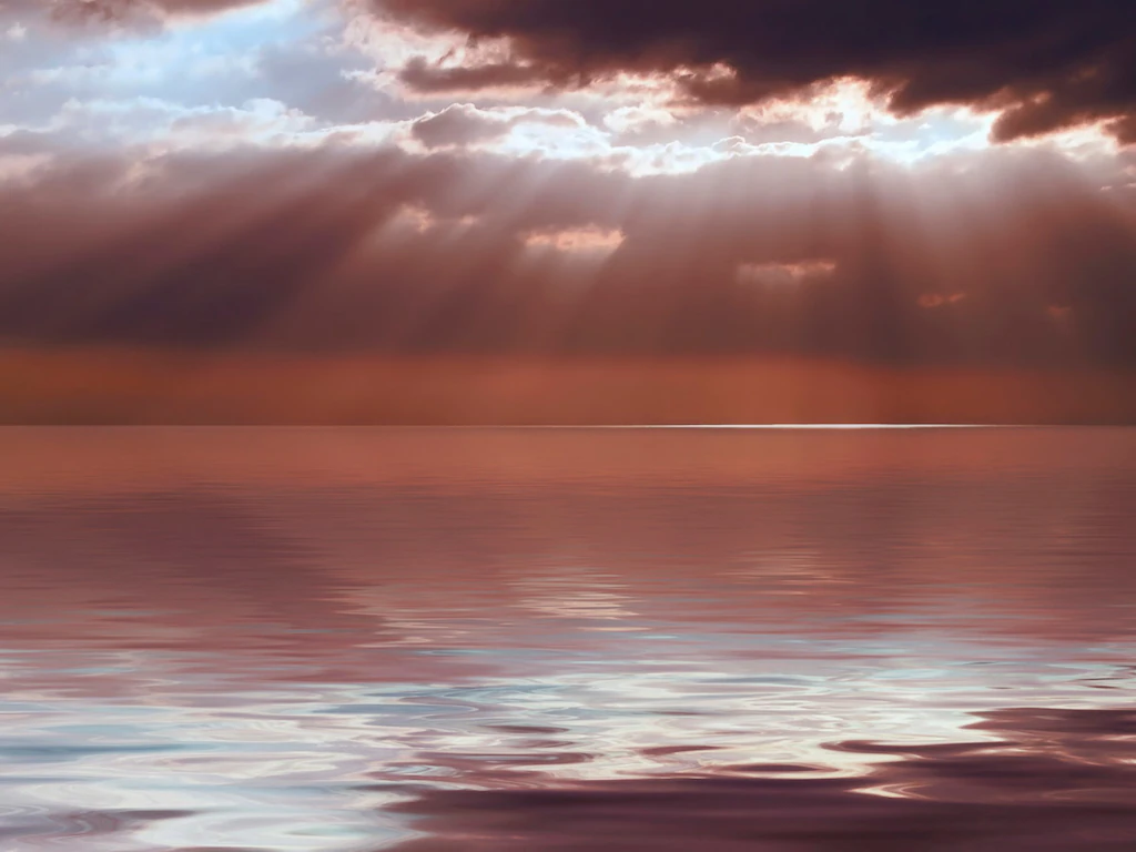 Bild von Papermoon Fototapete "Ruhiger stürmischer Seehimmel"