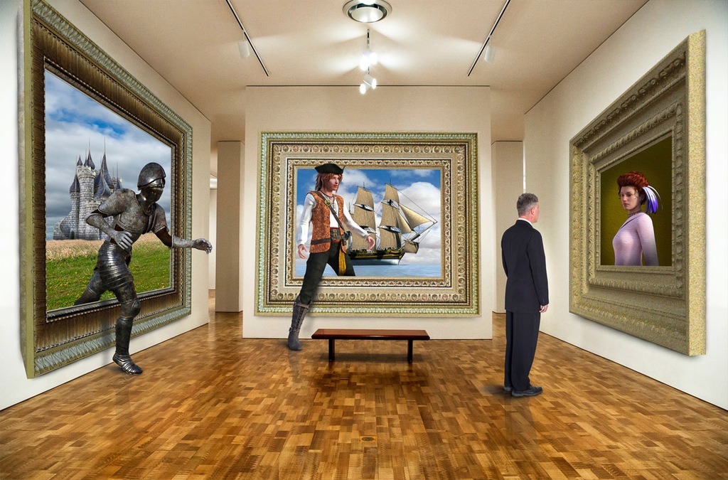Bild von Papermoon Fototapete "Surreale Kunstgalerie"