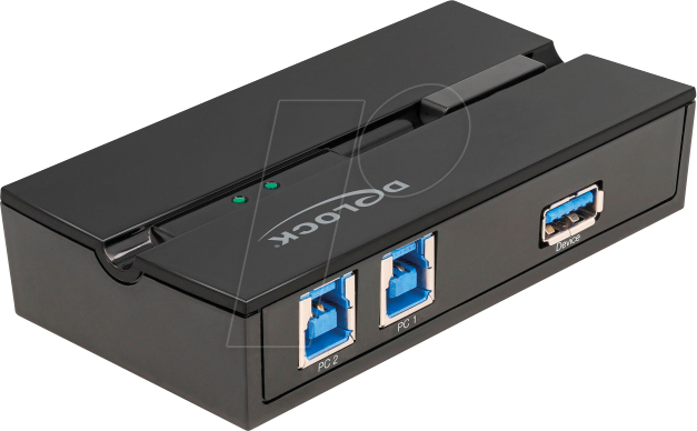 Bild von Delock - USB-Umschalter für die gemeinsame Nutzung von Peripheriegeräten - 2 x USB 3,1 Gen 1 - wandmontierbar, oberflächenmontierbar (11495)