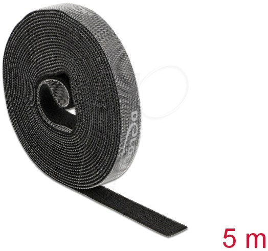 Bild von Delock Kabelbinder Klettband auf Rolle L 5 m x B 15 mm schwarz