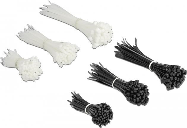 Bild von DeLOCK Cable tie assortment box 500 pieces - Kabelbinder-Kit - Schwarz, weiß (19357)