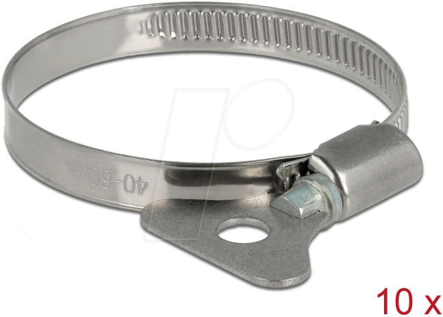 Bild von Delock - Schlauchschelle - geeignet für 40 - 60 mm Schlauch (Packung mit 10) (19581)