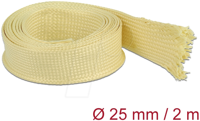Bild von Delock Geflechtschlauch Geflechtschlauch aus Aramid Fasern 2 m x 25 mm
