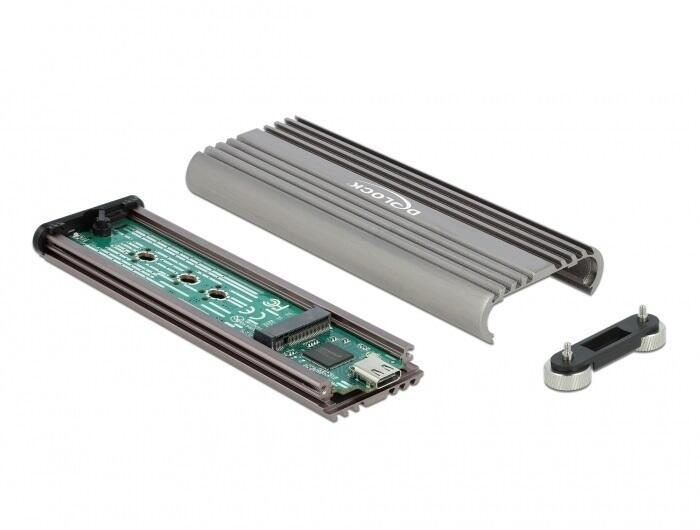 Bild von Delock Externes Gehäuse für M.2 NVMe PCIe SSD mit SuperSpeed USB 20 Gbps (USB 3.2 Gen 2x2) USB Type-C Buchse - werkzeugfrei (42001)