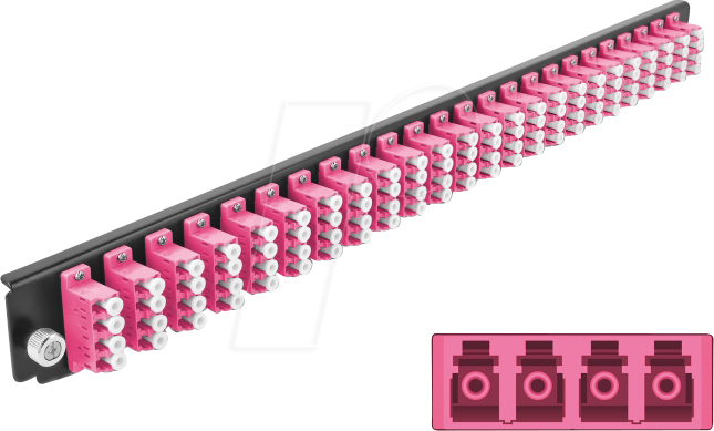 Bild von Delock - Rack-Montageblech für Glasfaser-Spleißbox - Vorderseite - LC MM X 24 - violett - 1U - 48.3 cm (19)