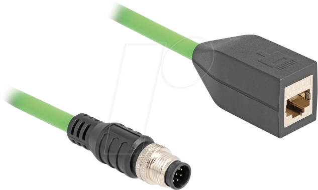 Bild von Delock 60570 - M12 Kabel A-kodiert 8 Pin Stecker zu RJ45 Buchse... Computer-Kabel, M12 8 Pin A-kodiert, M12 (1000,00 cm)