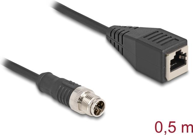 Bild von Delock 60623 - Delock M12 Kabel X-kodiert 8 Pin Stecker zu RJ45... Computer-Kabel, M12 8 Pin X-kodiert, M12 (50,00 cm)