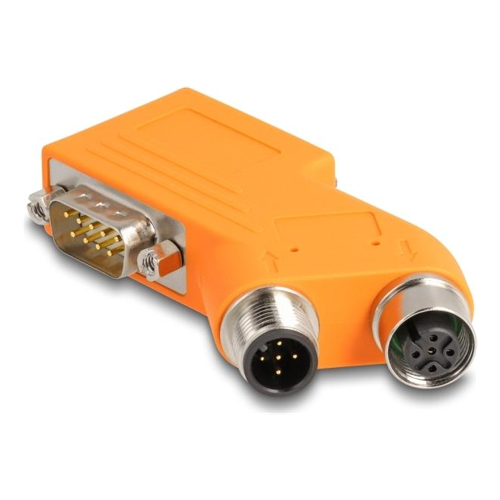 Bild von Delock D-Sub 9 Stecker und Buchse zu M12 Stecker 5 pin A-kodiert