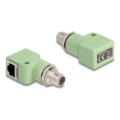 Bild von Delock M12 Adapter X-kodiert 8 Pin Stecker zu RJ45 Buchse Cat.5e