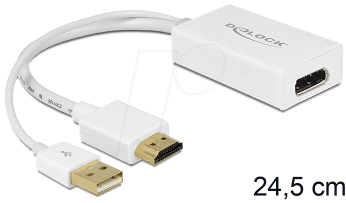 Bild von Delock DeLOCK Adapter, USB-A + HDMI Stecker > DisplayPort Audio- & Video-Adapter
