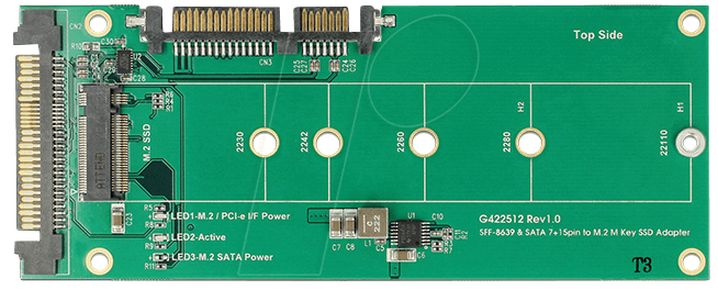 Bild von Delock 62864 - Konverter U.2 SFF-8639 NVMe / SATA 22 Pin zu 1 x... Computer-Kabel, U.2, M.2