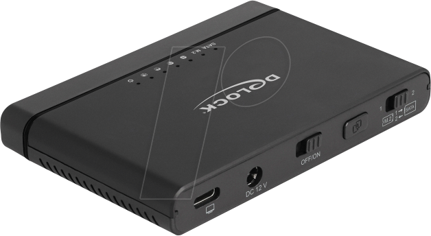 Bild von Delock - Speicher-Controller mit One-Touch-Klonen - 2.5 / 3.5 gemeinsam genutzt, M.2 (6,4 cm/8,9 cm gemeinsam genutzt) - M.2 NVMe Card / SATA 6Gb/s - USB 3,2 (Gen 2) - Schwarz (64190)