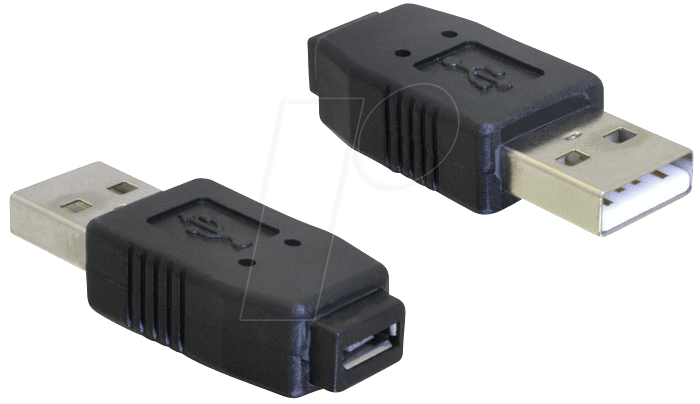 Bild von Delock USB2.0 Micro-Adapter A-St/Micro-B/Bu (Micro USB, USB 2.0, 14.50 cm), Data + Video Adapter, Schwarz