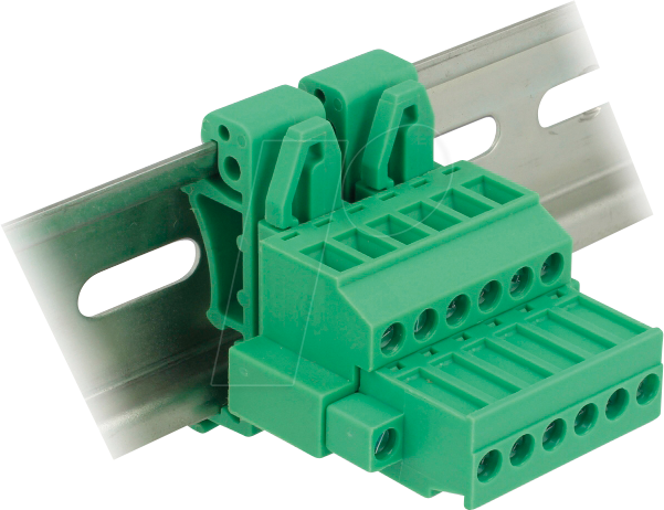 Bild von Delock Verbindungsklemme Terminalblock Set für Hutschienen 6 Pin mit Schraubverriegelung