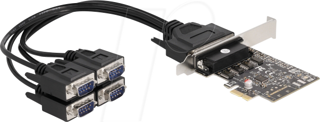 Bild von Delock PCI Express Karte zu 4 x Seriell RS-232 (0.02 m), Schnittstellenkabel