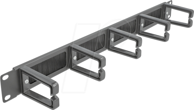 Bild von Delock Cable Management Brush Strip with 5 hooks, Serverschrank Zubehör, Schwarz