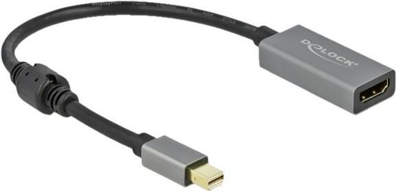 Bild von DeLOCK - Highspeed Video- / Audiokabel - DisplayPort / HDMI - DisplayPort (M) bis HDMI (W) - 20cm - Grau, Schwarz - aktiv (66570)