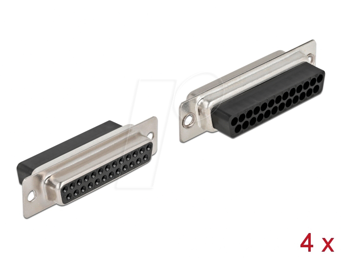 Bild von Delock 66721 - D-Sub 25 Pin Crimp Buchse, Metall, 4 Stück Computer-Kabel, D-Sub, D-Sub