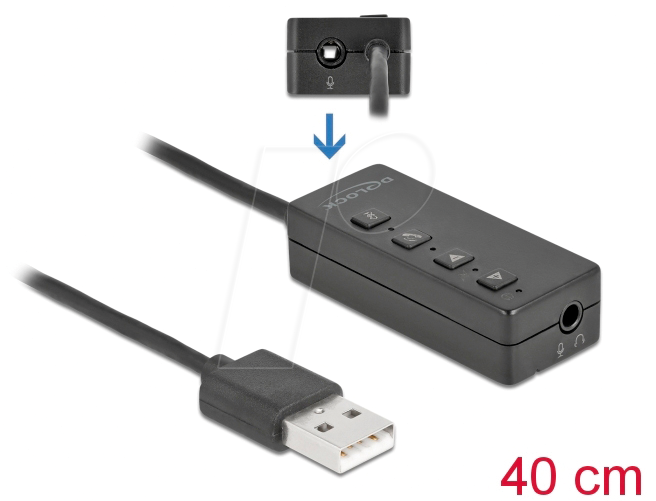Bild von Delock USB Headset und Mikrofon Adapter mit 2x 3,5 mm... Computer-Kabel, USB A, USB