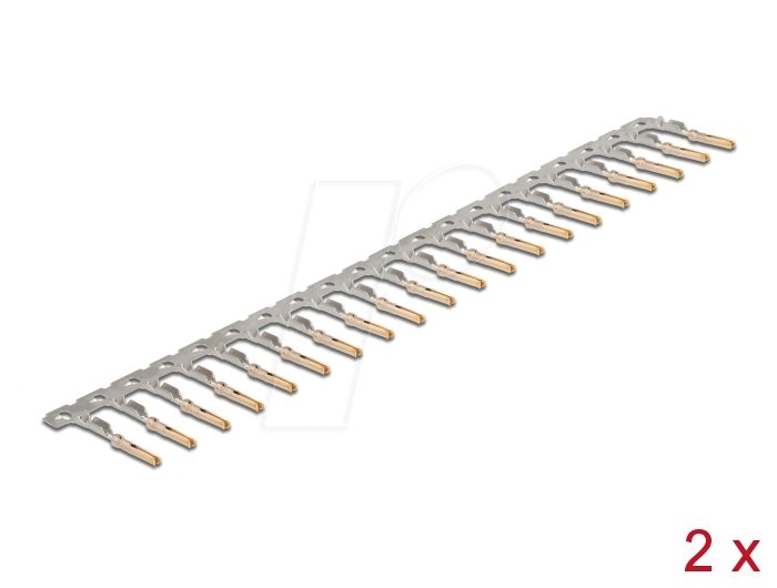 Bild von Delock Crimp-Kontakte für D-Sub HD Crimp Buchse 40 Stück (Stecker und Verbinder), Kabel Zubehör, Silber