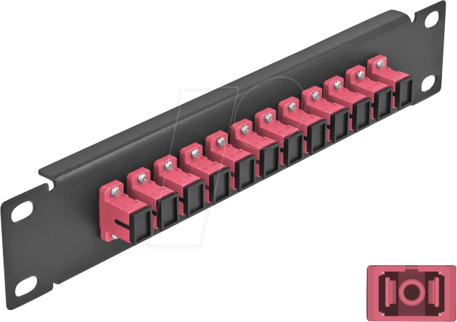 Bild von Delock 10? LWL Patchpanel 12 Port SC Simplex violett 1 HE schwarz, Server Zubehör, Schwarz