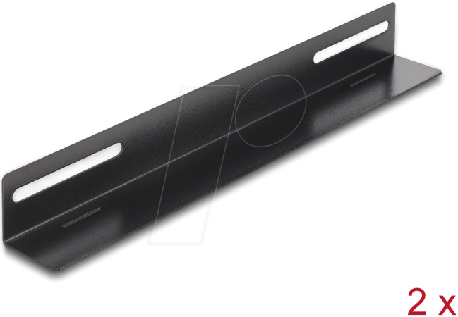 Bild von Delock - Rack Bracket - 300x40 mm - Seite - Schwarz - 48,3 cm (19) (Packung mit 2) (66867)