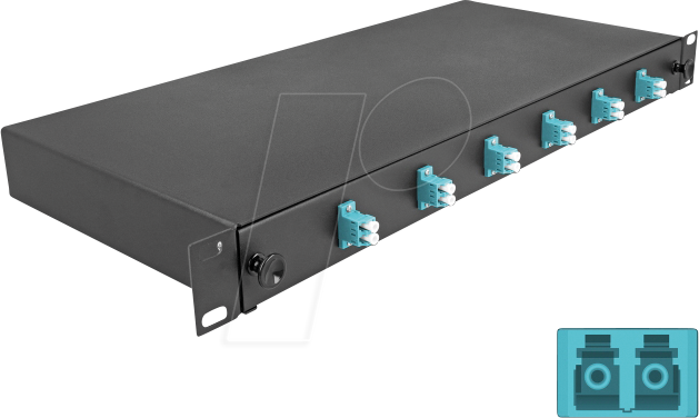Bild von Delock 19? LWL Spleißbox 6 x LC Duplex OM3 1HE spleißfertig komplett bestückt (0.22 m), Netzwerkkabel
