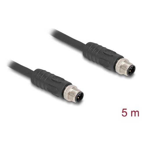 Bild von Delock M12 Kabel L-kodiert 4 Pin Stecker zu Stecker PUR 5m