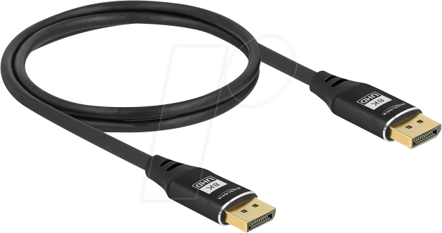 Bild von Delock Delock DisplayPort Kabel 8K 60 Hz 1 m schwarz Metall HDMI-Kabel, Display Port, DisplayPort (100,00 cm)