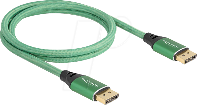 Bild von Delock Delock DisplayPort Kabel 16K 60 Hz 1 m grün Metall HDMI-Kabel, Display Port, DisplayPort (100,00 cm)