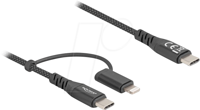 Bild von Delock USB Kabel 2 in 1 USB Type-C zu USB Type-C / Lightning (2 m, USB 2.0), USB Kabel
