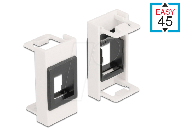 Bild von Delock Easy 45 Modul Keystone Halterung 22,5 x 45 mm, weiß / schwarz, Server Zubehör, Weiss