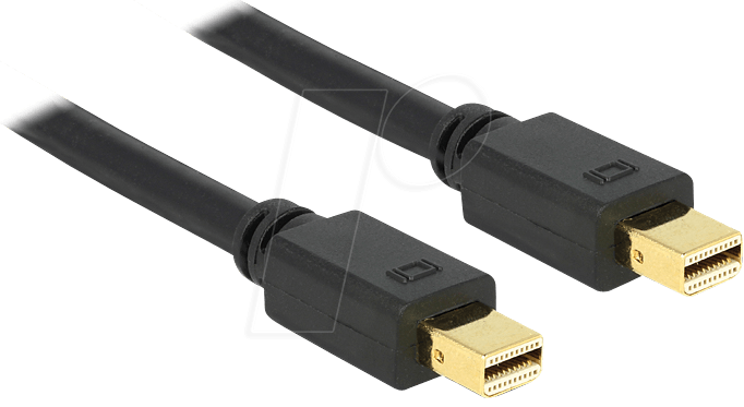 Bild von 3.00m Delock Displayport 1.2 Anschlusskabel Mini Displayport Stecker auf Mini Displayport Stecker Schwarz vergoldet