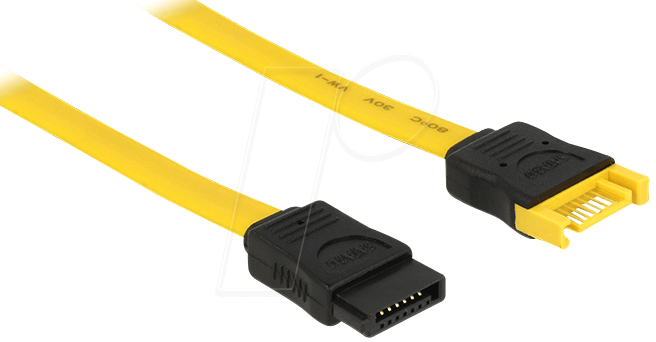Bild von Delock SATA 6 Gb/s Verlängerungskabel 20 cm gelb Computer-Kabel, S-ATA