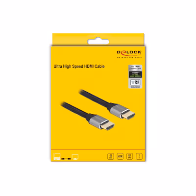 Bild von Delock Ultra High Speed HDMI Kabel 48 Gbps 8K 60 Hz grau 1 m zertifiziert