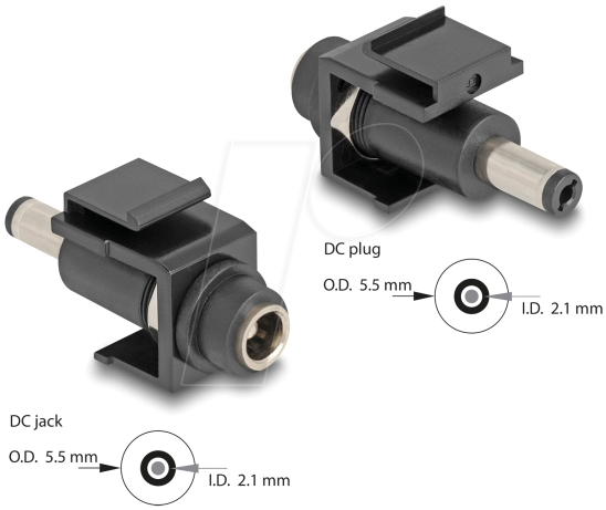 Bild von Delock 84162 - Delock Keystone Modul DC 5,5 x 2,1 mm Buchse zu... Computer-Kabel, DC, DC