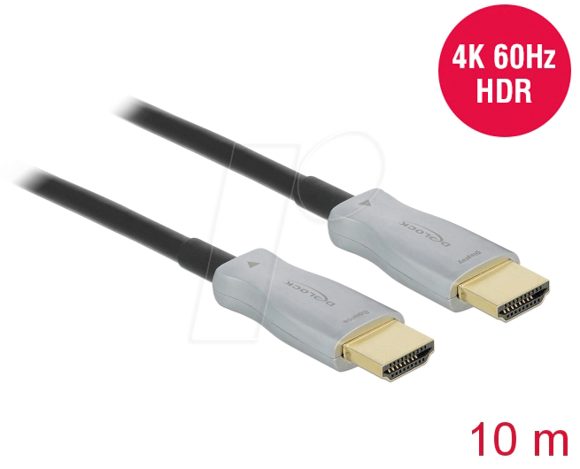 Bild von Delock 85010 - Aktives Optisches Kabel HDMI 4K 60 Hz 10 m, schwarz Computer-Kabel, HDMI-A, HDMI (1000,00 cm)