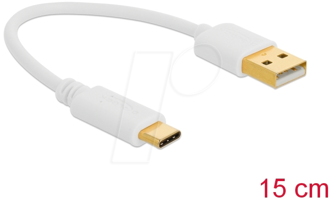 Bild von DELOCK 85355 - Ladekabel, USB A -> USB Type-C™, 15cm