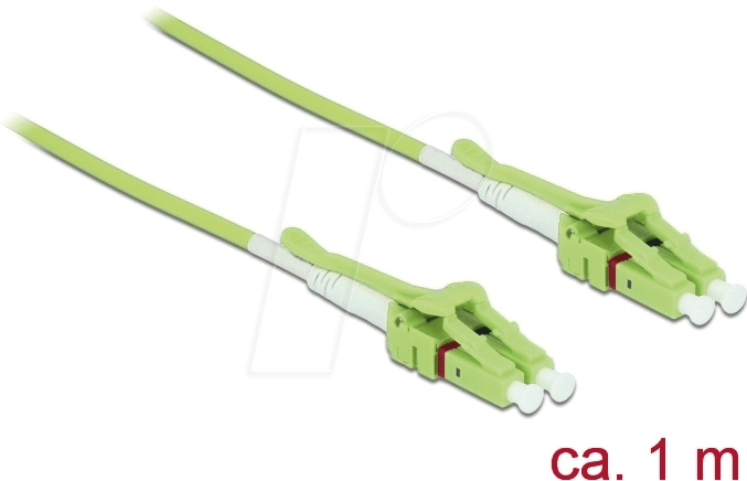 Bild von DeLOCK - Fibre Channel-Kabel - LC Multi-Mode (M) Uniboot bis LC Multi-Mode (M) Uniboot - 1,0m - Glasfaser - 50/125 Mikrometer - OM5 - halogenfrei - hellgrün (85688)