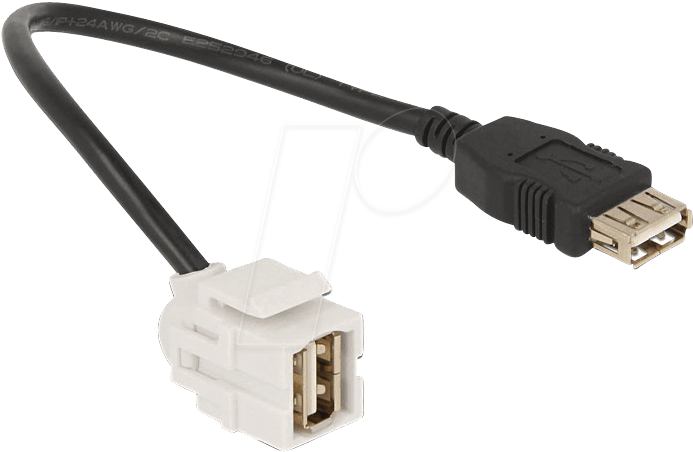 Bild von Delock Keystone Modul USB 2.0 A Buchse 250° > USB 2.0 A Buchse... Computer-Kabel, USB, USB
