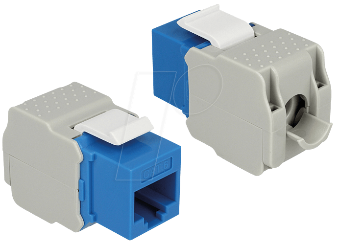 Bild von Delock 86343 - Keystone-Modul RJ45-Buchse > LSA Cat.6 UTP blau Computer-Kabel, RJ45, RJ45