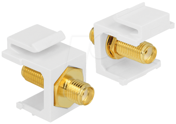 Bild von Delock 86365 - Keystone-Modul SMA-Buchse - SMA-Buchse, weiß Computer-Kabel, SMA, SMA/RP-SMA