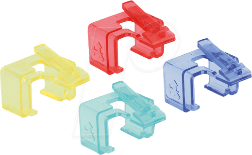 Bild von DeLOCK Repair Clip Set 1 - Network connector repair clip - Blau, Gelb, Rot, grün (Packung mit 40) (86421)