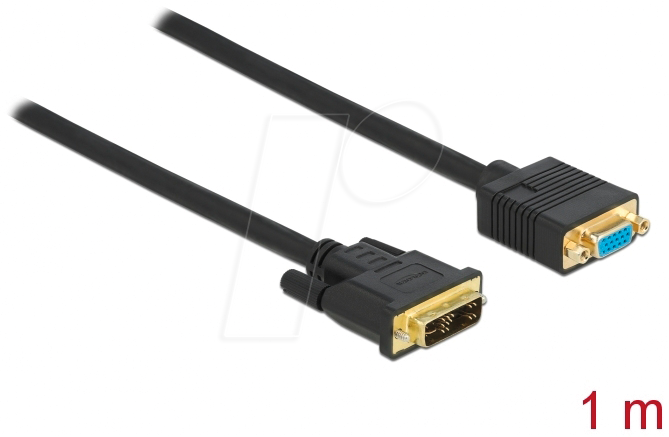 Bild von Delock 86752 - Kabel DVI 12+5 Stecker zu VGA Buchse 1 m Computer-Kabel, DVI, DVI (100,00 cm)