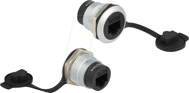 Bild von Delock - Modularer Einschub (Kopplung) - built-in, with protective dust cap - CAT 6a - RJ-45 - Schwarz