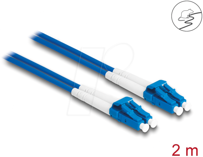 Bild von Delock - Netzwerkkabel - LC Single-Modus (M) zu LC Single-Modus (M) - 2 m - 3 mm - Glasfaser - Duplex - 9/125 Mikrometer - OS2 - halogenfrei - Blau