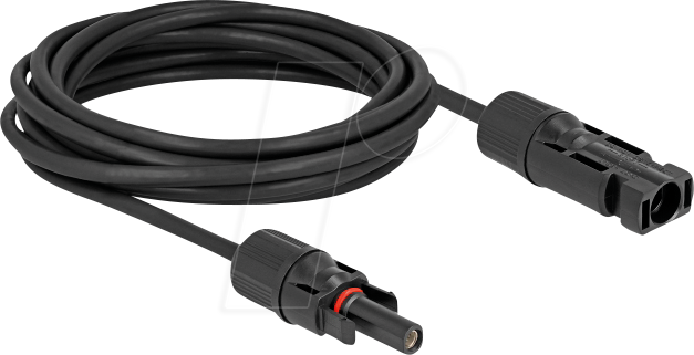 Bild von Delock - Stromkabel - MC4 (M) zu MC4 (W) - 600 V - 5 m - Schnappverschluss - Schwarz