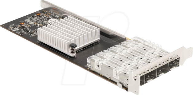 Bild von Delock PCI Express x4 Karte zu 4 x SFP Slot Gigabit LAN i350 (Mini PCI Express), Netzwerkkarte, Schwarz