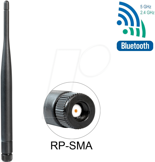 Bild von DeLOCK WLAN antenna - Antenne - 5 dBi - ungerichtet - Schwarz (88397)