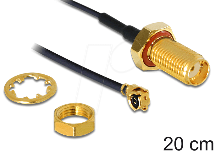 Bild von Delock 88747 - Antennenkabel SMA Buchse zum Einbau zu MHF® I... Computer-Kabel, SMA, (20,00 cm)